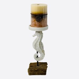 Nautical 9’’Sand Textured Seahorse Candle Holder